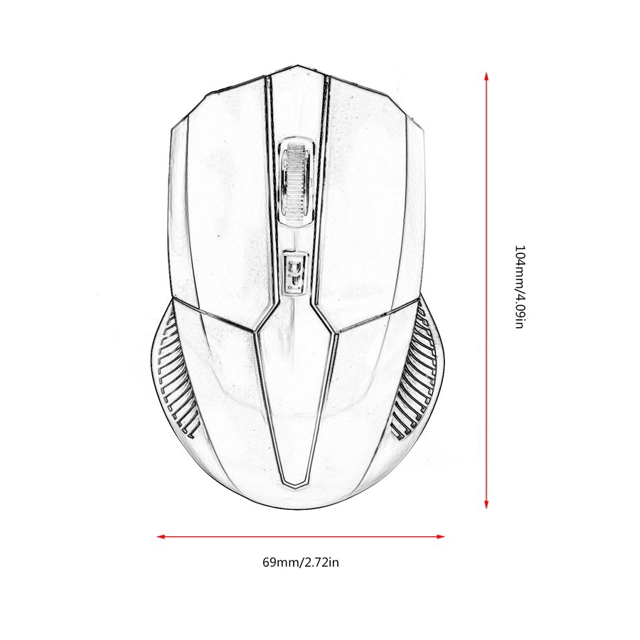 Bộ chuột không dây 2.4 GHz với thiết bị thu tín hiệu USB 2.0 đi kèm dành cho PC/Laptop