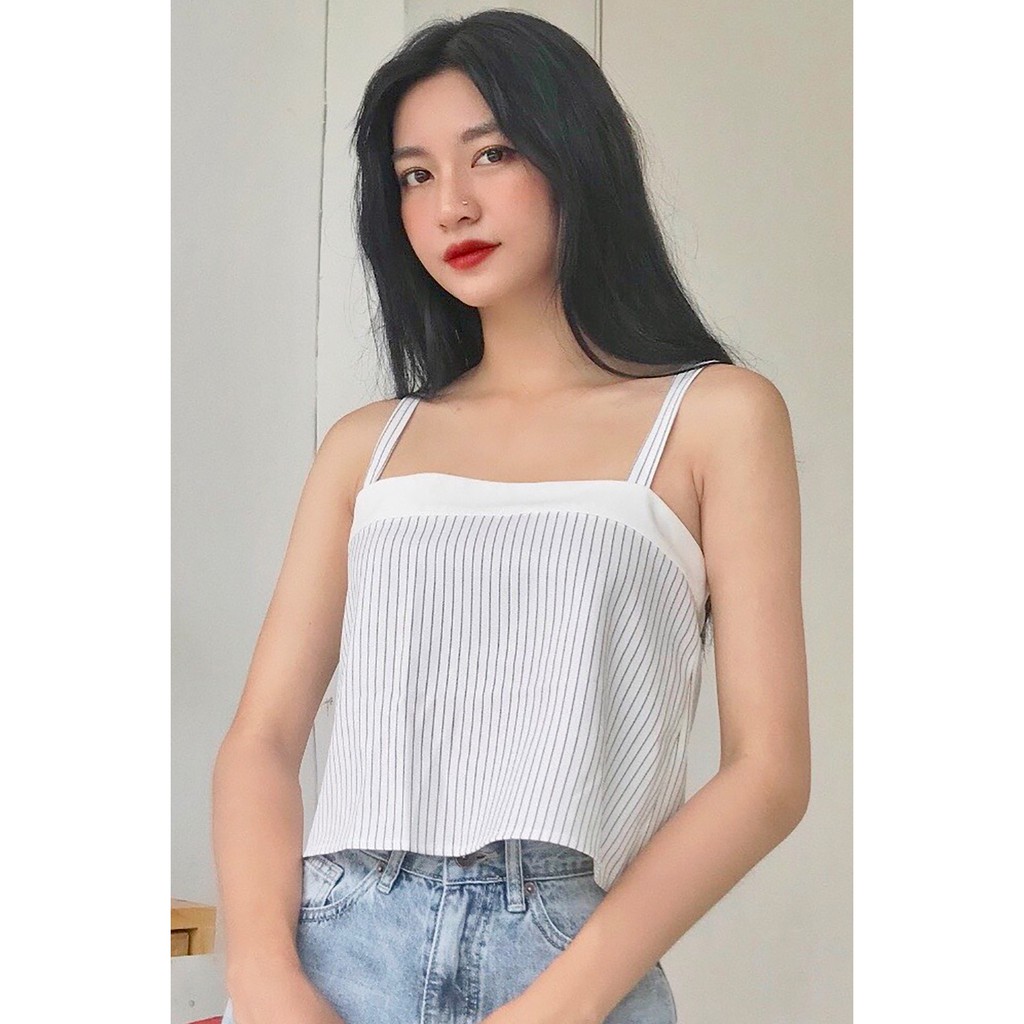 Áo 2 dây sexy phối viền trắng 92WEAR ADN0009 | BigBuy360 - bigbuy360.vn