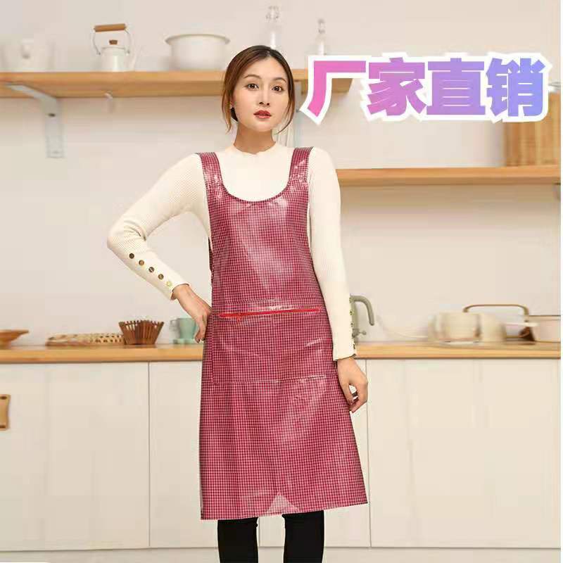 Phiên bản Hàn Quốc của tạp dề dây da pu dành cho nữ nhà bếp, tạp dề da nấu ăn chống thấm và chống dầu
