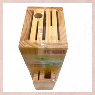 Ống cắm dao gỗ, dao thẳng / xéo - làm bằng gỗ thông tự nhiên. ống dao gỗ pha chế - dụng cụ pha chế