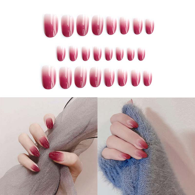 Miếng Dán Trang Trí Móng Tay Hình Hoa Sen Màu Gradient Thời Trang