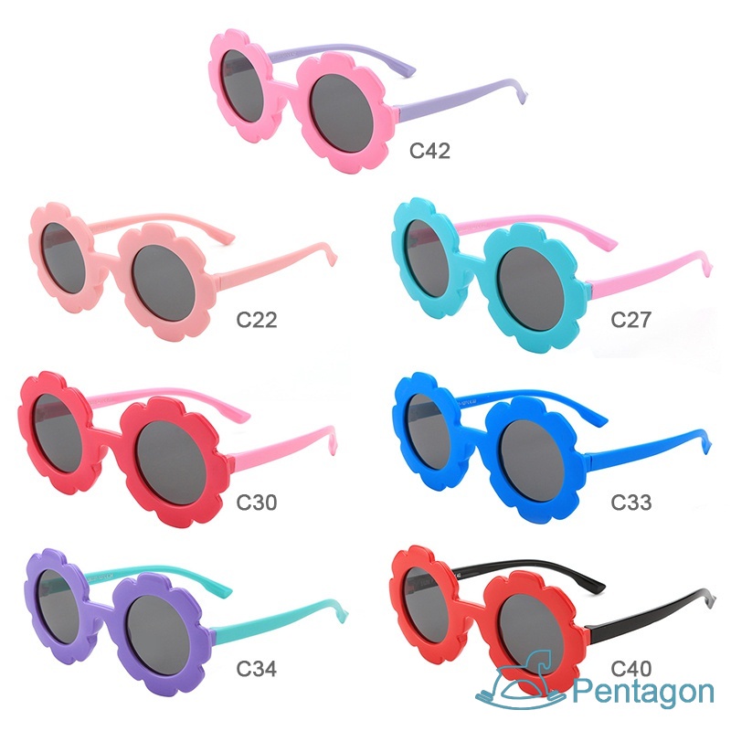 Kính Mát Gọng Nhựa Mềm Hình Hoa Phong Cách Nhật Hàn Thời Trang Cho Trẻ Em