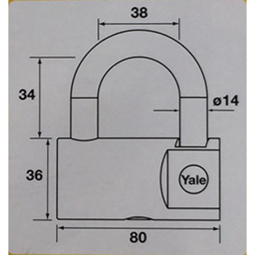 [Hỏa tốc HCM] Ổ khóa Yale YE2/80/138/1 thân đồng rộng 80mm - MSOFT