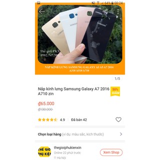 Nắp kính lưng Samsung Galaxy A7 2016 A710 zin công ty
