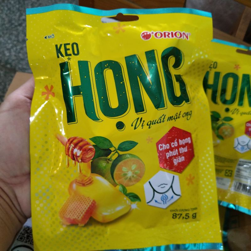 KẸO HỌNG ORION VỊ QUẤT MẬT ONG GÓI 25 VIÊN, MADE IN KOREA GIÚP GIẢM HO, GIẢM VIÊM HỌNG, THÔNG CỔ CỰC SẢNG KHOÁI, CỰC HOT