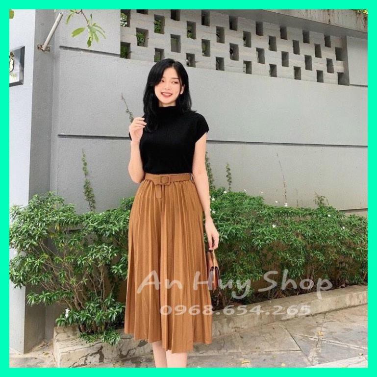 Chân váy midi dáng dài  LYNS kiểu dáng xếp ly có kèm đai Nhiều màu - MSD05 | BigBuy360 - bigbuy360.vn