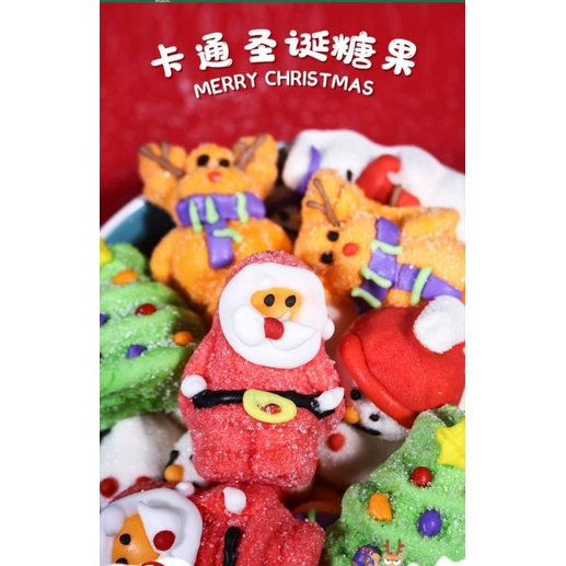 Kẹo bông đường hình noel mix các vị siêu ngon, lạ, đẹp