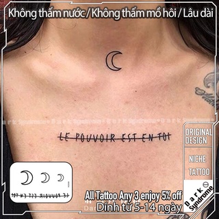 Hình Xăm Dán Tạm Thời Chống Nước Lâu Trôi Hình Mặt Trăng Và Chữ Tiếng Anh Cá Tính