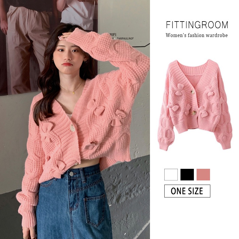 Áo khoác cardigan dệt kim tay dài phối nút phong cách Hàn Quốc dễ phối đồ cho nữ