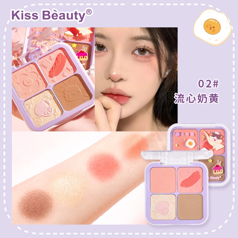 Bảng phấn má hồng Kiss Beauty độ bóng cao trang điểm tự nhiên | BigBuy360 - bigbuy360.vn