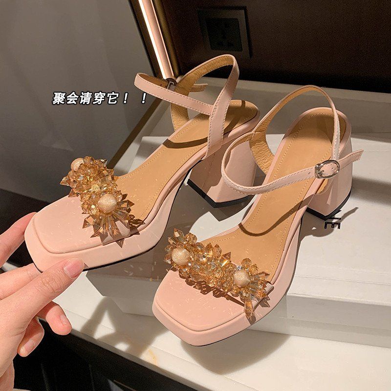 Nền tảng mới Dép nữ thời trang Dép cao gót chống thấm nước