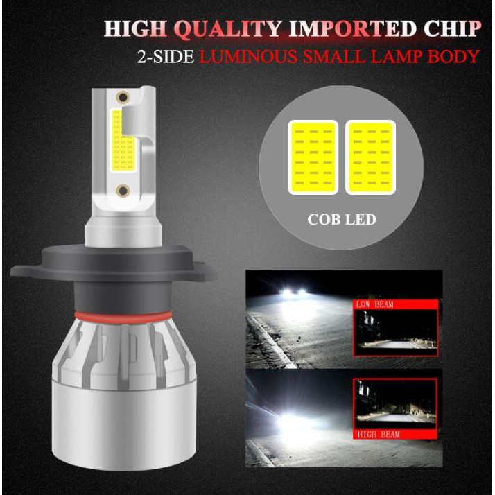 Set 2 bóng đèn pha LED LYMOYO 36W COB 5202 H16 H1 H3 H7 H4 H8 H11 9005 HB3 9006 HB4 3600LM 6500K cho xe hơi