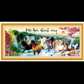 Tranh thêu chữ thập - mã đáo thành công