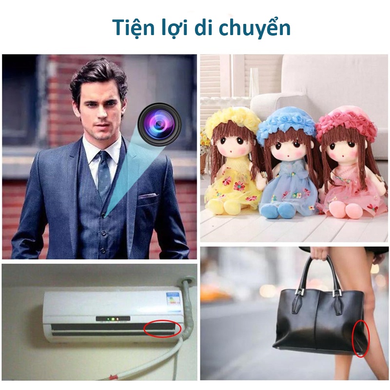 Camera mini wifi FullHD 4K kết nối điện thoại không dây siêu nhỏ hành trình quay phim BaoanMall V300 Air