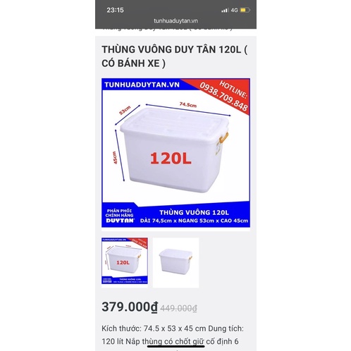 Thùng gia công nuôi hamster size đại 120L