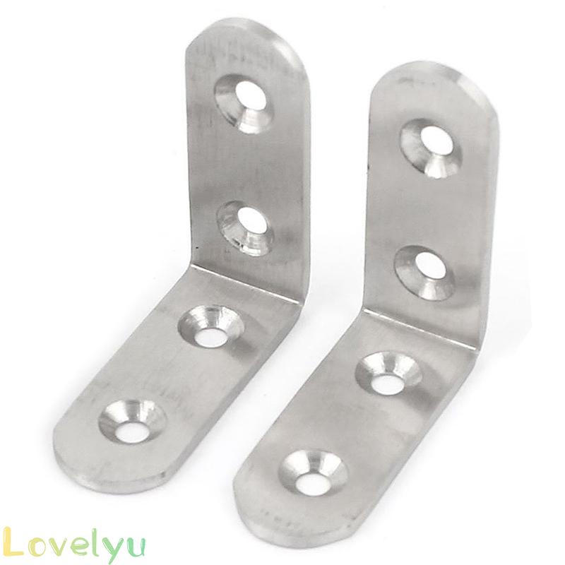 【LOVELYU】10pcs Thickened Stainless Steel Right Angle Bracket Corner Brace Joint Shelf Support L Shape Shelf Supports【Good Quality】