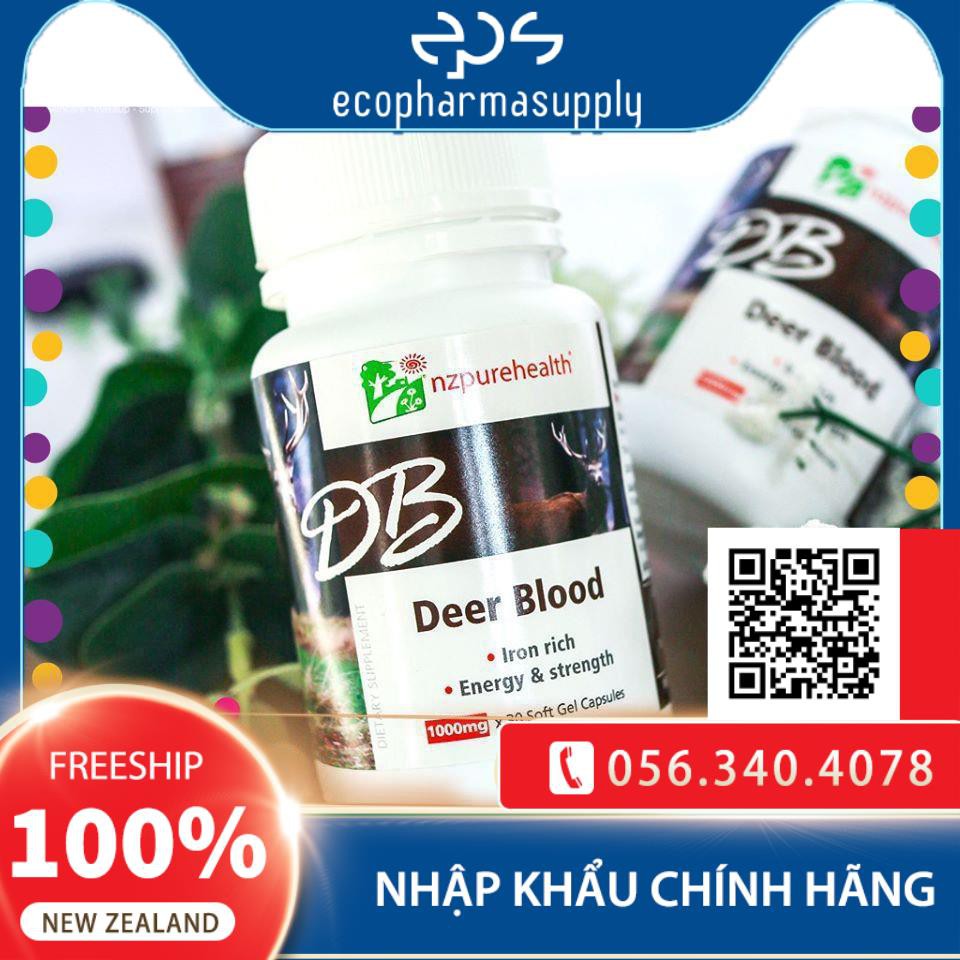 [Chính Hãng - NZPureHealth] Nzpurehealth Deer Blood  Viên bổ máu, bổ sắt từ Máu hươu(100 viên)