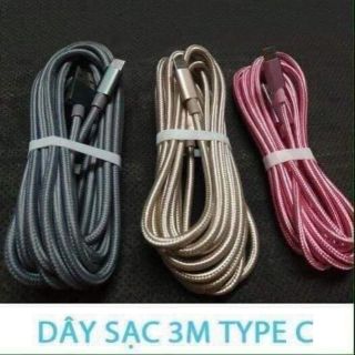 Dây sạc 3m các dòng máy ip, samsung, oppo...