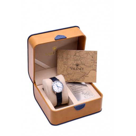 Đồng Hồ Unisex Valence Hàn Quốc VC-077 dây da kim rốn (Xanh)