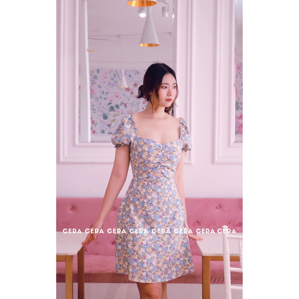 Đầm hoa nhí vintage nữ dáng xòe 🍓 Váy hoa nhí nữ phong cách vintage ulzzang 🍓 CERA FASHION