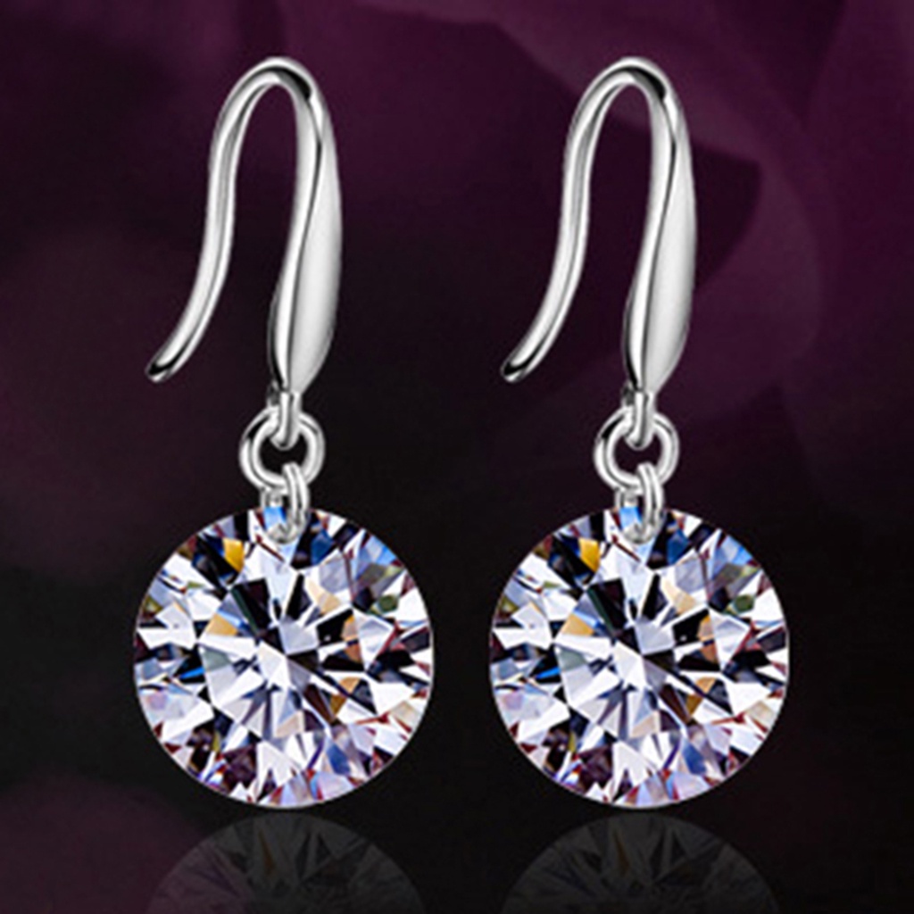 Đôi bông tai mạ bạc đính đá thiết kế thời trang