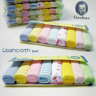 Sét 8 khăn mặt hãng gerber cho bé sơ sinh