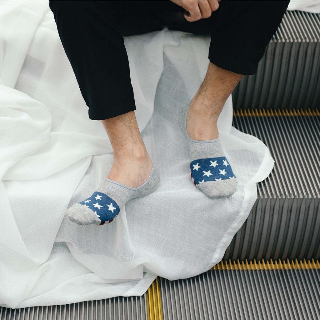 Tất lười nam cao cấp  vớ công sở 100% cotton có gót silicon chống tuột gót