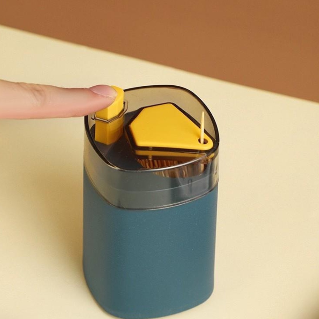 Lọ đựng tăm xỉa răng nút nhấn lấy tăm tự động tiện ích