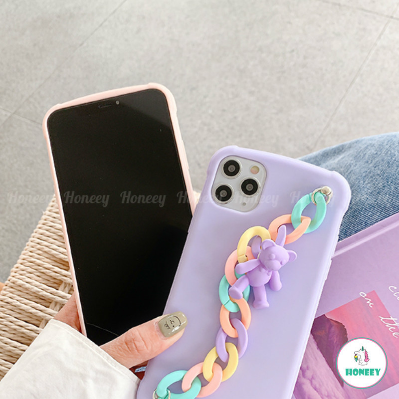 Fashion Bear Bracelet Silicone Soft Phone Case for IPhone 11 Pro Max X Xs Max XR 8 7 Plus SE 2020 | BigBuy360 - bigbuy360.vn