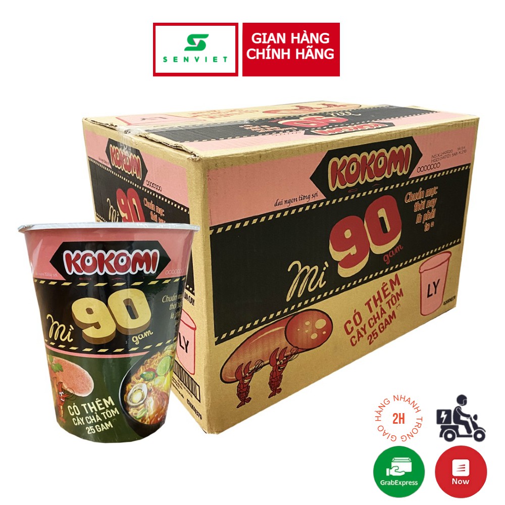 Thùng 24 ly mì kokomi 90 có thêm cây chả tôm 25g