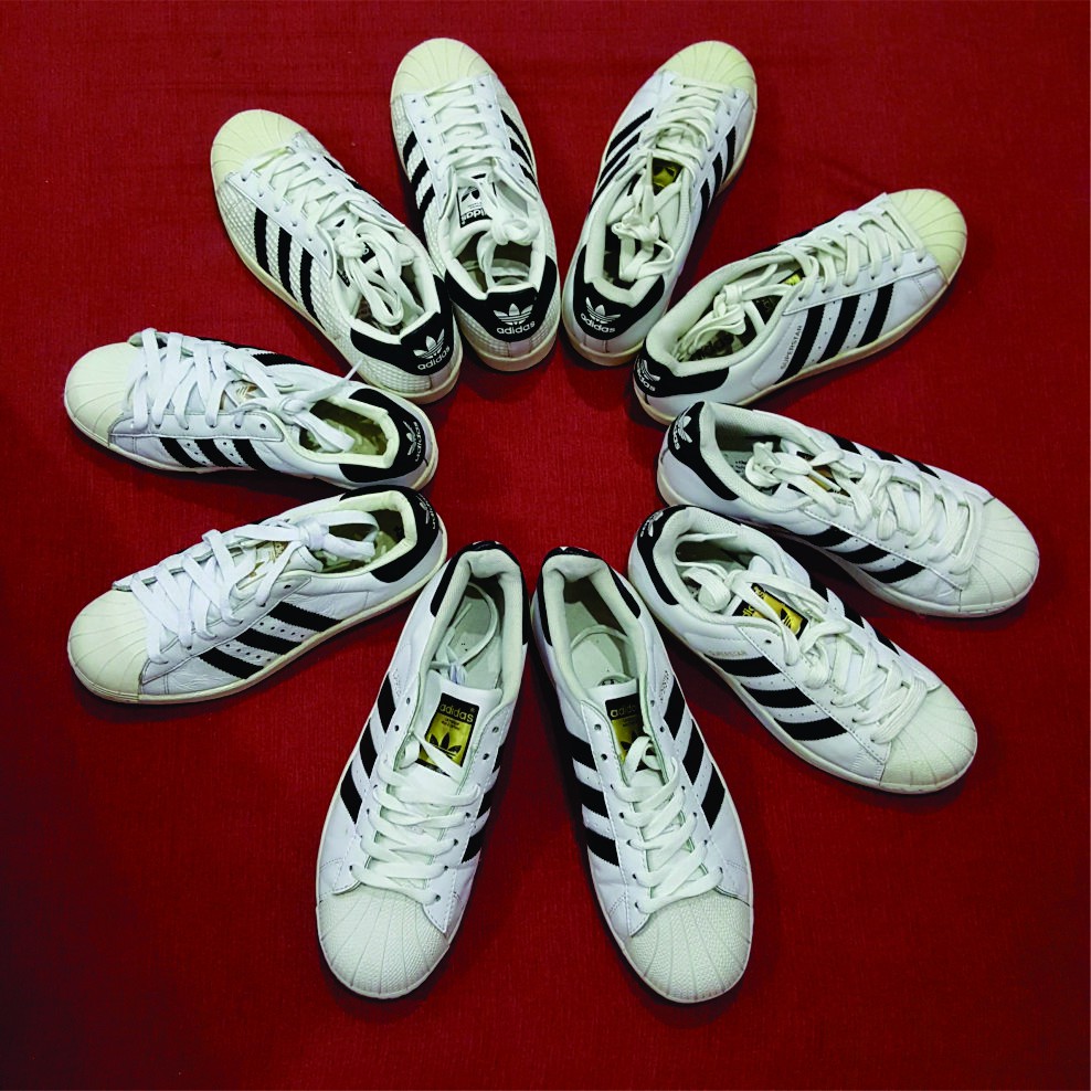 Giày ADIDAS chính hãng 2hand mũi sò nam/ nữ màu trắng đen adi1001