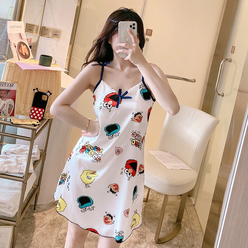 Đầm Ngủ Hai Dây In Họa Tiết Hoạt Hình Xinh Xắn Gợi Cảm Dành Cho Nữ | BigBuy360 - bigbuy360.vn