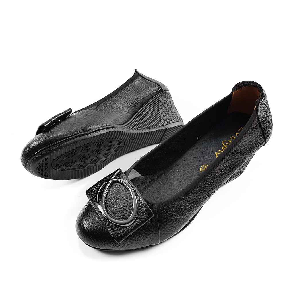 Giày Cao Gót Nữ Đế xuồng 5cm Da Thật Siêu Mềm 5P02D