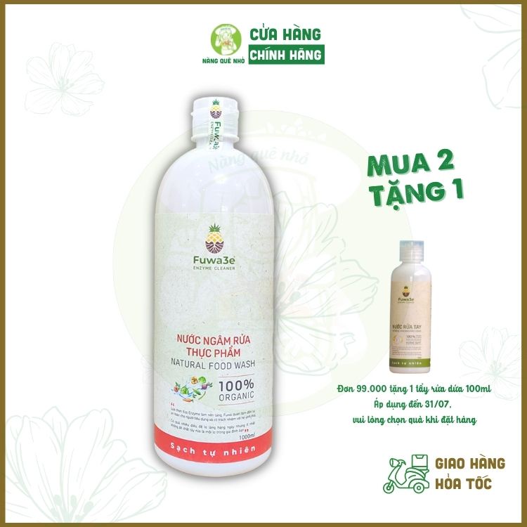 Nước Ngâm Rau Củ Quả Sinh Học Fuwa 3e Làm Sạch Thực Phẩm 100% Enzyme Dứa, Nước Rửa Rau Củ Quả Thực Phẩm An Toàn Cho Bé