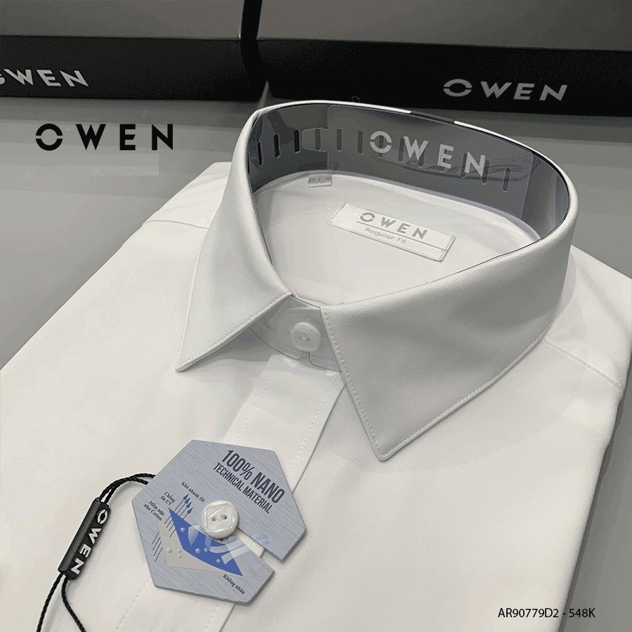 OWEN - Áo sơ mi trắng dài tay OWEN chất Nano không nhăn, chất siêu mát, siêu nhẹ
