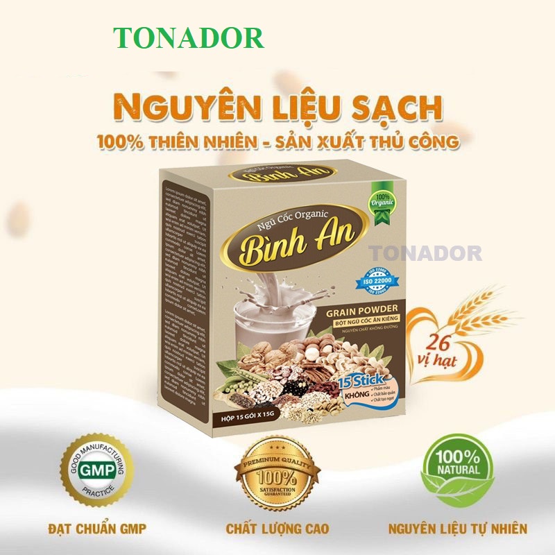 BỘT NGŨ CỐC GIẢM CÂN HIỆU QUẢ CHO NGƯỜI BÉO MUỐN GIẢM CÂN AN TOÀN (GỒM CÁC LOẠI HẠT TỰ NHIÊN) [Hộp 15 gói x 15Gr]