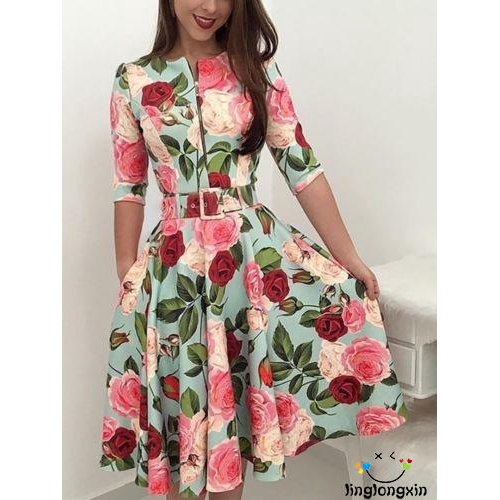 Đầm Body hoạ tiết hoa thiết kế ôm sát tôn dáng cho phái nữ