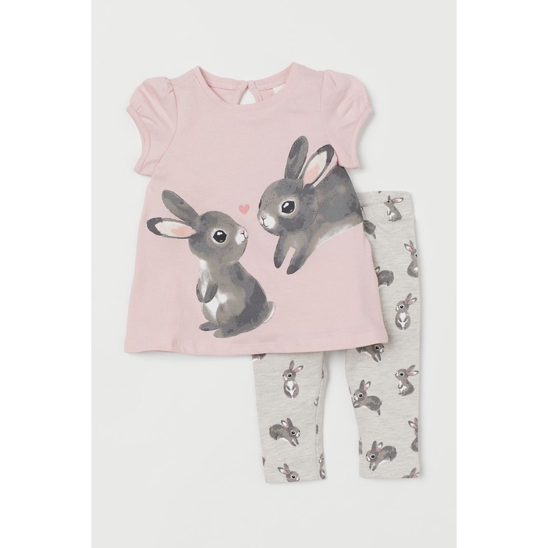Bộ con thỏ hồng HM size 4-6m