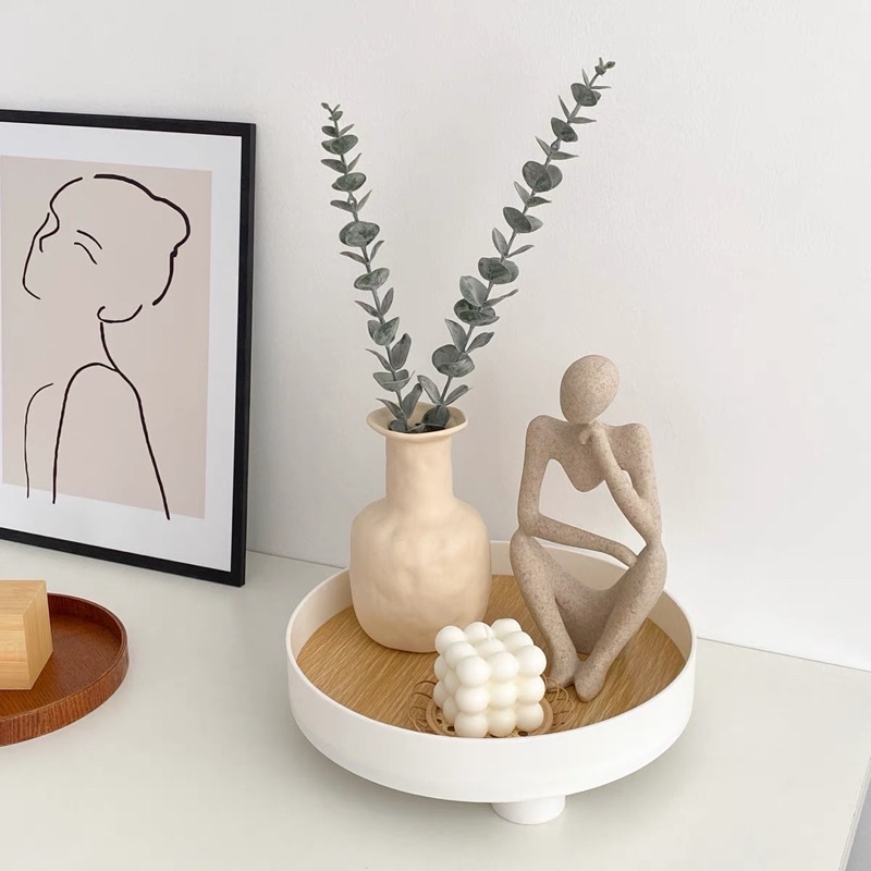 Cành lá khuynh diệp nhân tạo phụ kiện trang trí, chụp ảnh -may.decor