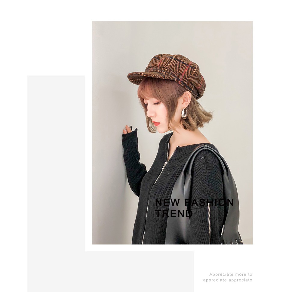 [ NEW ] Mũ nồi Newboy kẻ caro mẫu mới dày dặn ( Mũ beret thu đông 2018 )