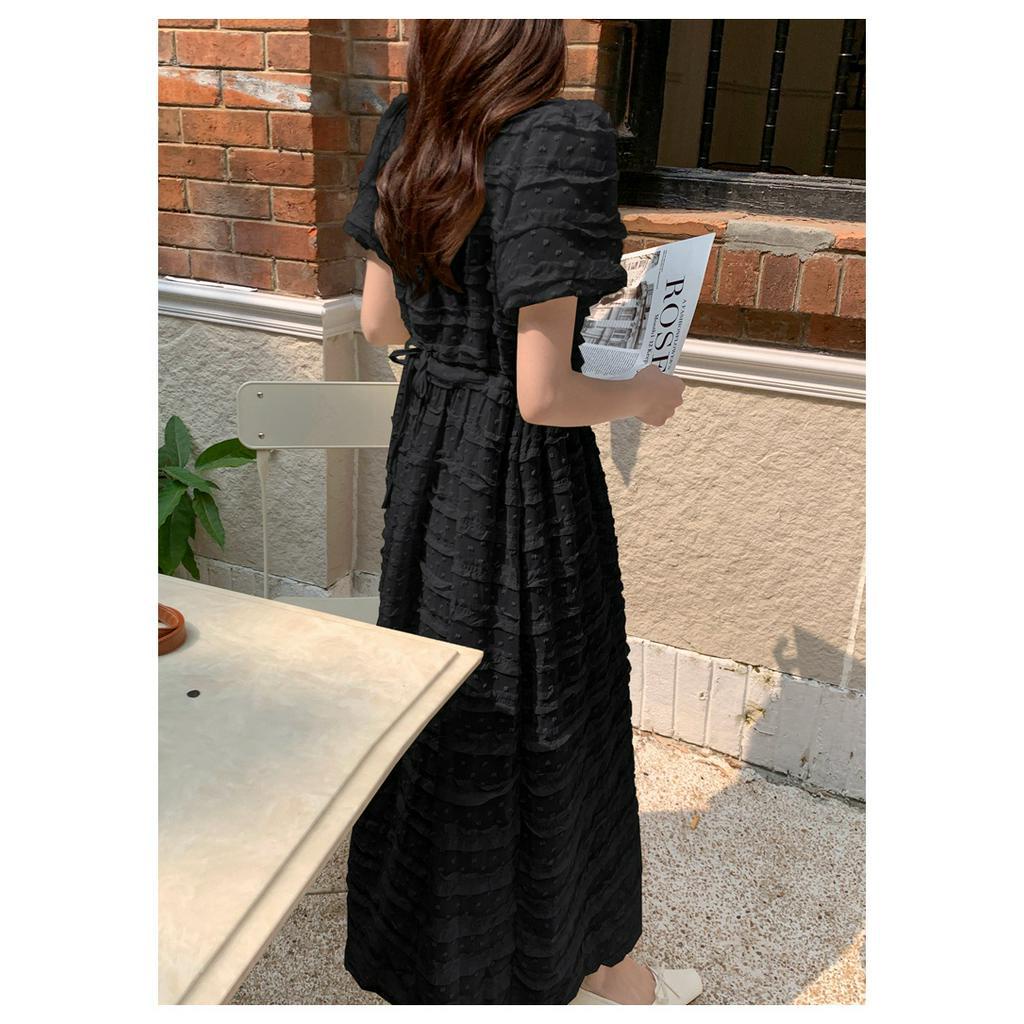 Đầm Ren Ba Chiều Eo Cao Ôm Dáng Màu Trơn Phong Cách Hàn Quốc Thời Trang Mùa Hè Hàng Mới 62414