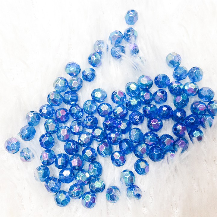 100 hạt nhựa hình pha lê lấp lánh 6mm