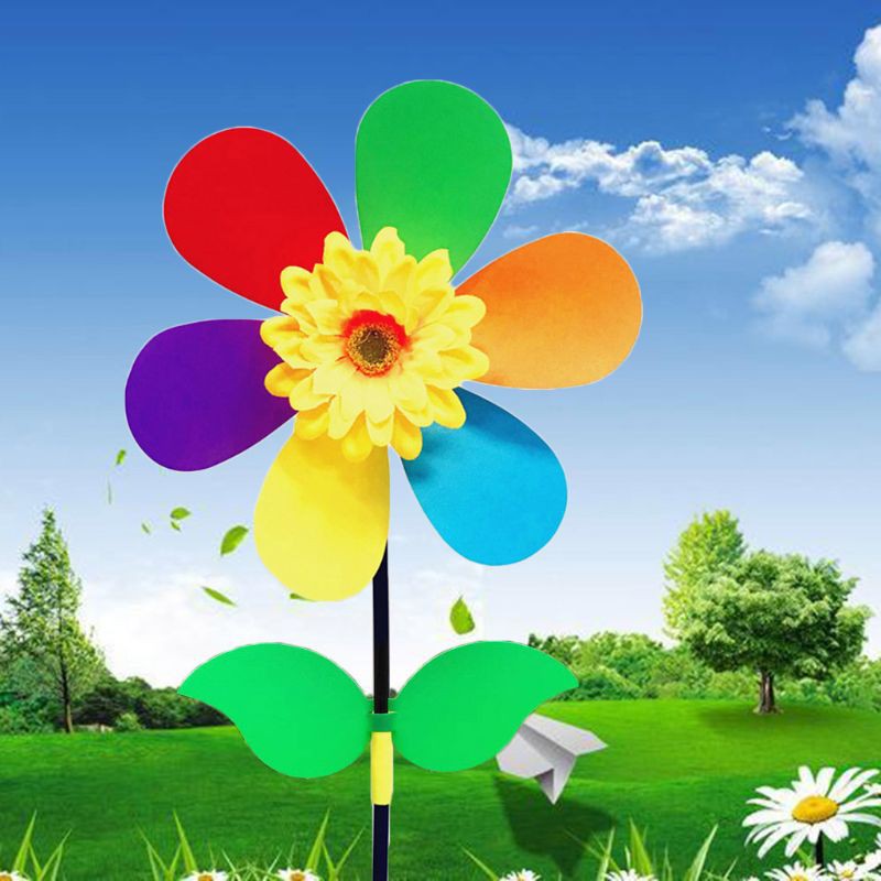 Chong Chóng Hình Hoa Hướng Dương Nhiều Màu Trang Trí Sân Vườn