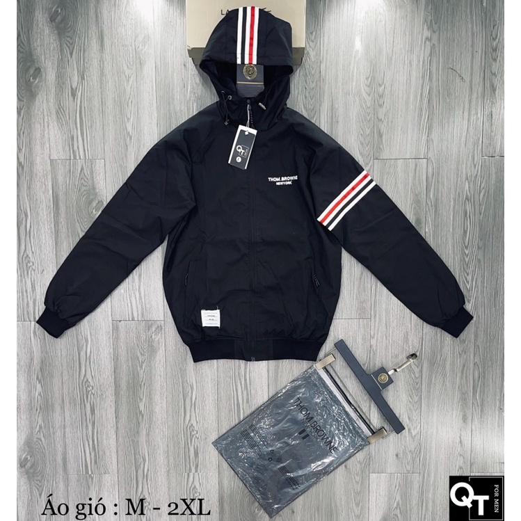 Áo khoác gió ads nam nữ phối viền 3 kẻ sọc phối 2 màu có mũ 2 lớp