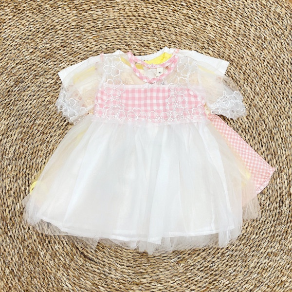 Đầm váy bé gái hàng Quảng Châu xinh đẹp dáng Baby doll chất thô mỏng từ 1-4 tuổi - VQC