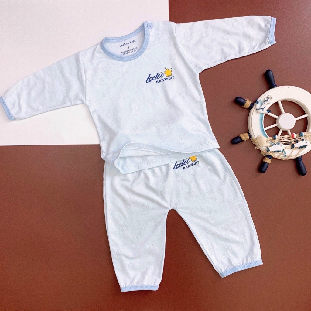 Bộ dài tay cổ tròn cho trẻ từ sơ sinh đến 9 tháng leelee babysuit , bộ thông hơi cho bé trai bé gái