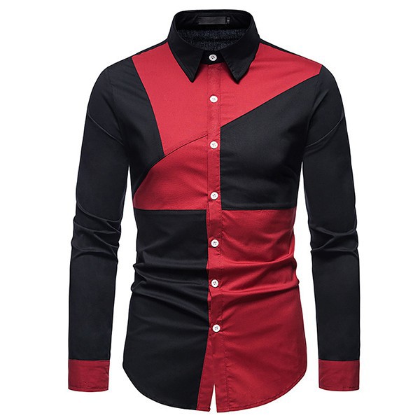 Áo sơ mi, Áo sơ mi nam phối 2 màu đặc sắc lịch lãm, tạo sự hấp dẫn, nổi bật cho đấng mày râu. H36