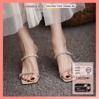 Giày cao gót được đính đá siêu sang đế 7 phân