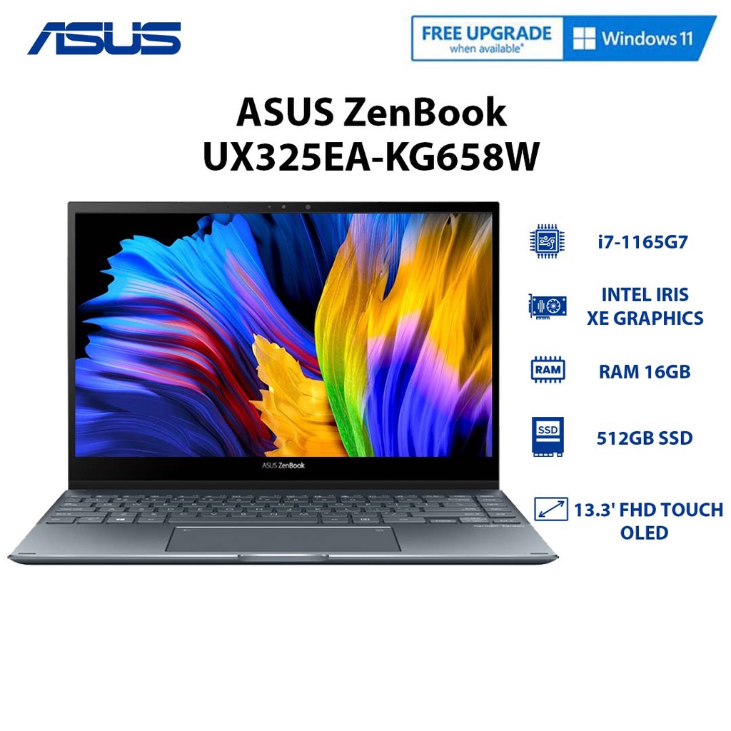 Laptop ASUS ZenBook UX325EA-KG658W (i7-1165G7 | 16GB | 512GB | Intel Iris Xe Graphics | 13.3' FHD OLED | Win 11)
