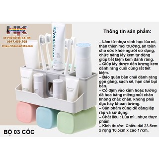 BỘ NHẢ KEM ĐÁNH RĂNG LÚA MẠCH 2 CỐC 3 CỐC 4 CỐC